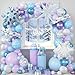 Froova Winter Balloon Arch Kit Blue Purple Silver and Snowflake Balloon Garland Iridescent Star Snowflake Foil Balloons for Winter Wonderland Baby Shower Girls Princess Birthday Party Decorations - Image 2