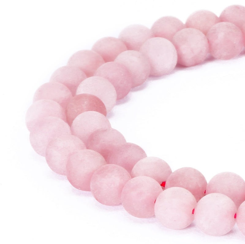 Natural Rose Quartz Stone Beads Pink Round Faced Matte Gemstone Loose Beads for Jewelry Making 2MM 3MM 4MM 6MM 8MM 10MM 12MM 8MM Rose Matte