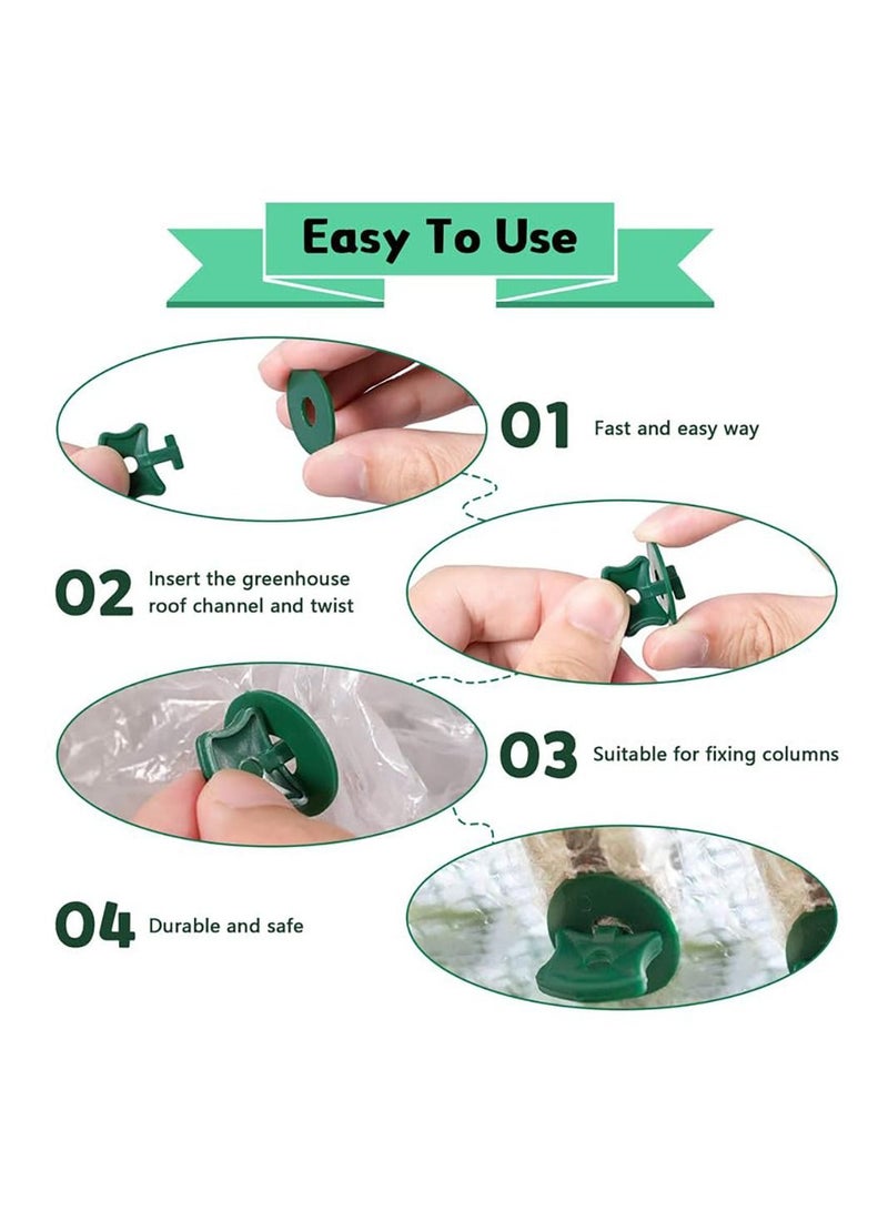 Y&D 100 Pcs Greenhouse Twist Clips, Plastic Fixing Clips and Washers Accessories Extender Corner for Aluminium Securing Insulation Bubble Netting Shading - Image 4