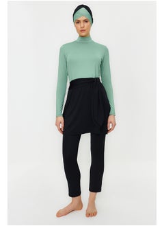 trendyol Mint Color Block Long Sleeve Knitted 4-Piece Swimsuit Set TCTSS22CF0028  - Image 1
