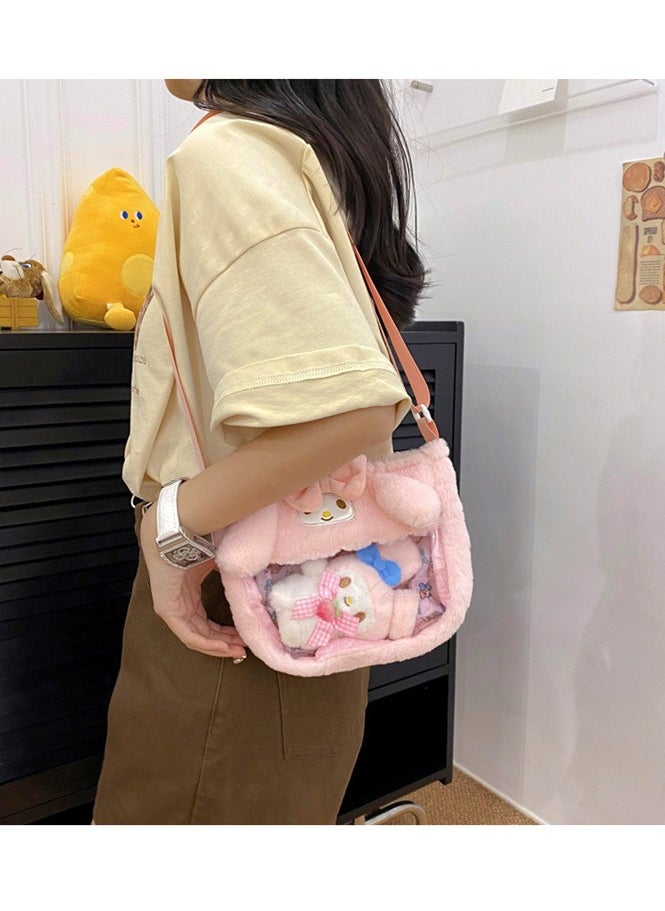 Sanrio Sanrio Melody Crossbody Bag with Doll Accessories Transparent PVC Children's Bag Toy Cartoon Bag  - Image 3