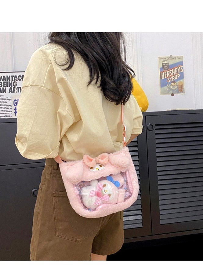Sanrio Sanrio Melody Crossbody Bag with Doll Accessories Transparent PVC Children's Bag Toy Cartoon Bag  - Image 2