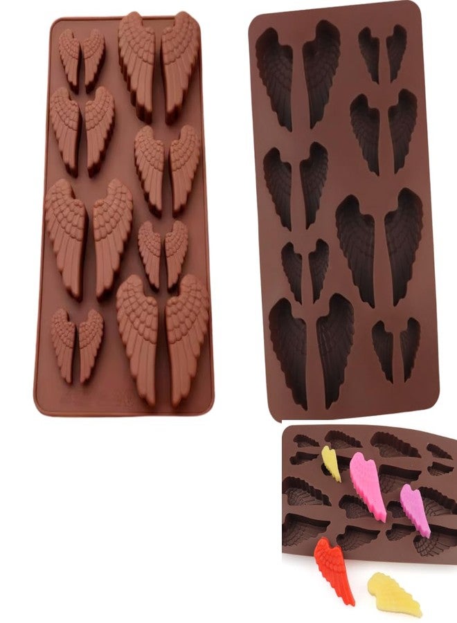 LEGACYCART 16 Cavity Angel Wngs Silicone Mould Food Grade BPA Free Perfect for Making Soaps Chocolates Cakes Cupcake Topper Brownie Pudding Candle Sugar and Gumpaste Rsin (Pack of 1) - Image 1
