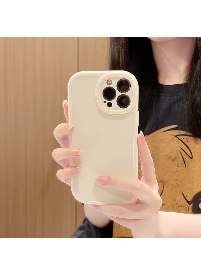 NIBEMINENT Simple Monochromatic Design Protective TPU Case Cover For iPhone 16 Pro, Milk White