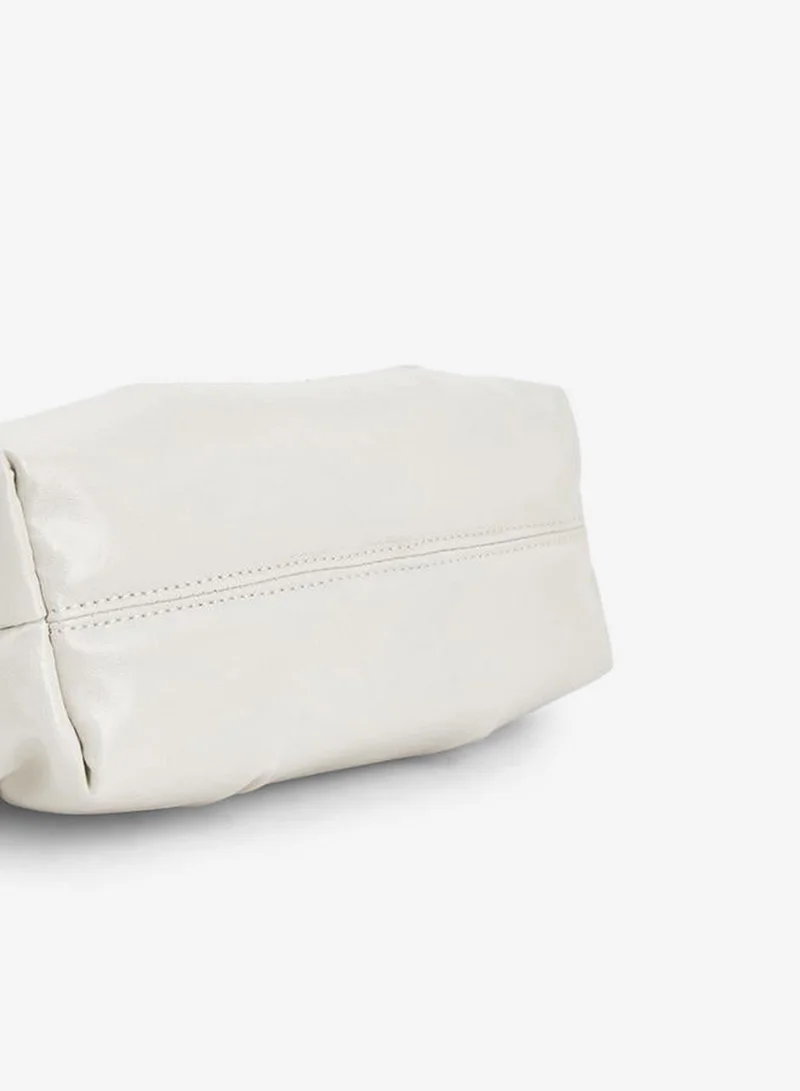 Celeste IVORY Pleated Sling Bag With Button Closure for Women | Best Price UAE