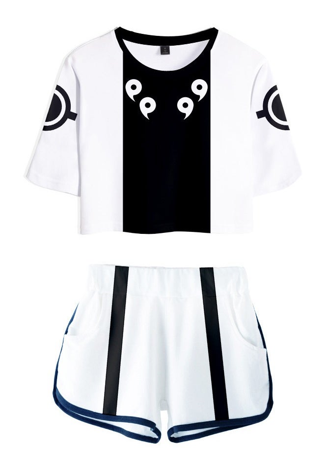 KUYING New Naruto Crop Top Short T Shorts Set  - Image 1