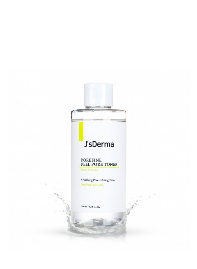 J'sDerma 1% Glycolic Acid Toner with Centella Asiatica Extract for Skin Soothing and Dead Skin Cell Removal Porefine Peel Pore Toner 200ml - Image 1
