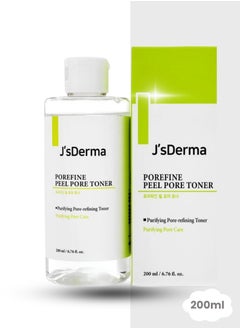 J'sDerma 1% Glycolic Acid Toner with Centella Asiatica Extract for Skin Soothing and Dead Skin Cell Removal Porefine Peel Pore Toner 200ml  - Image 1
