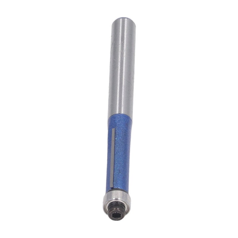 مفرش روتير بسحب متطابق (Flush Trim Router Bit) بقاعدة 1/4 بوصة وطول قطع 1 بوصة تصميم محمل علوي - أداة نجارة عالية الصلابة من الكاربيد الصلب بمغلف أزرق نانو للأجهزة الرقمية CNC ومشاريع النجارة - Image 3
