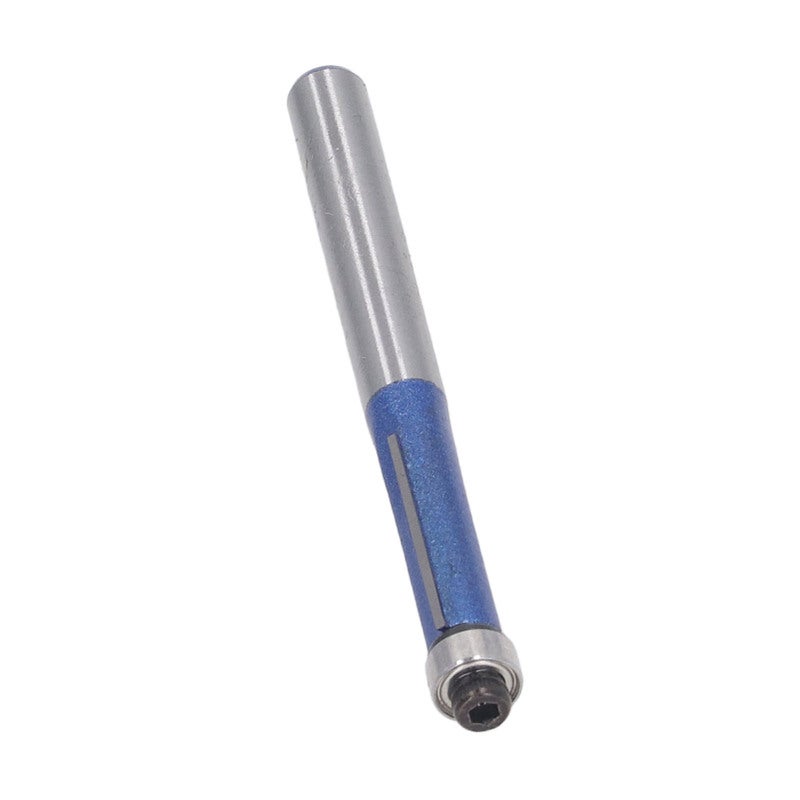 مفرش روتير بسحب متطابق (Flush Trim Router Bit) بقاعدة 1/4 بوصة وطول قطع 1 بوصة تصميم محمل علوي - أداة نجارة عالية الصلابة من الكاربيد الصلب بمغلف أزرق نانو للأجهزة الرقمية CNC ومشاريع النجارة - Image 5