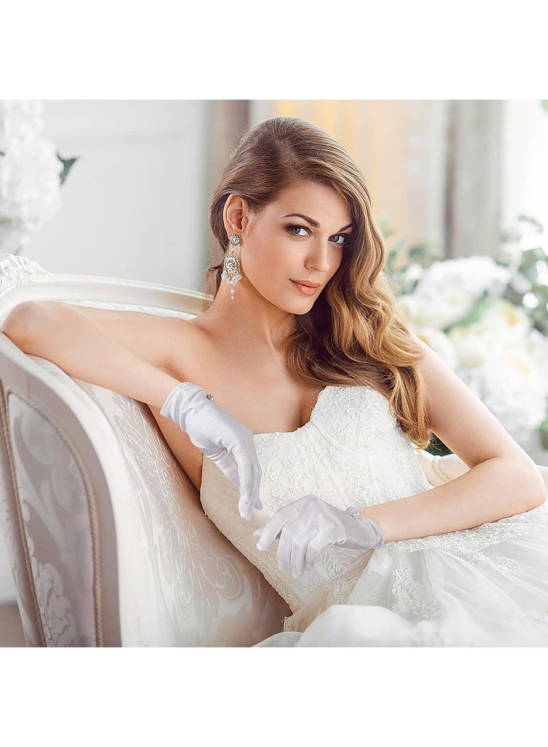 Sweet seven قفازات قصيرة أنيقة للسيدات - قفازات دانتيل زهرية للمعازيم، حفلات الزفاف الصيفية، حفلات الأوبرا (1 زوج) - Image 4
