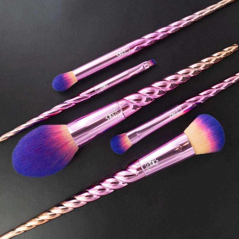 MODA Mythical Star 6pc Travel-Size Makeup Brush Kit â€“ Vegan Face & Eye Brushes with Holographic Travel Case - Image 2