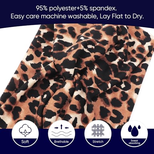 DRESHOW دريشو 4 حزمة عصابات رأس تركية للنساء، لفات رأس عتيقة عريضة، أكسسوارات شعر كيوت مزينة بعقدة - Image 5