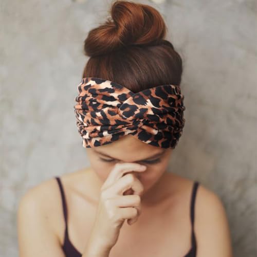 DRESHOW دريشو 4 حزمة عصابات رأس تركية للنساء، لفات رأس عتيقة عريضة، أكسسوارات شعر كيوت مزينة بعقدة - Image 2