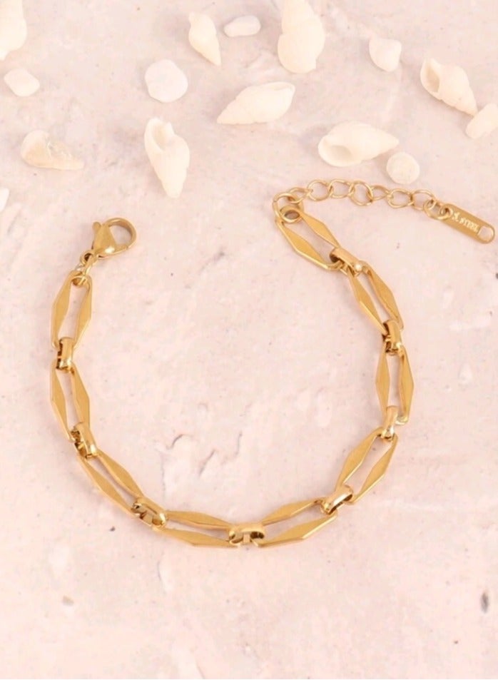High Quality Stainless Steel Gold Plated Trendy Bracelet For Women - Image 3