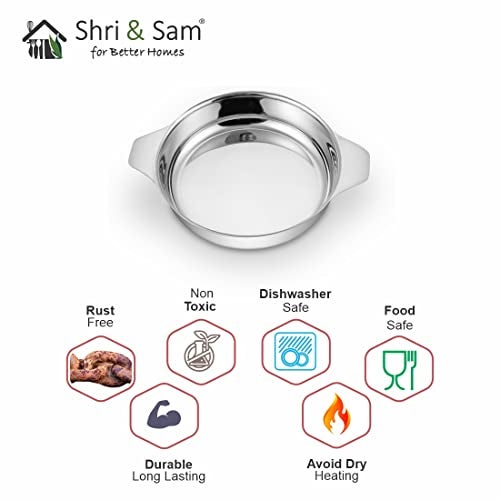 Shri & Sam Stainless Steel Eye Bowl, Silver - Image 4