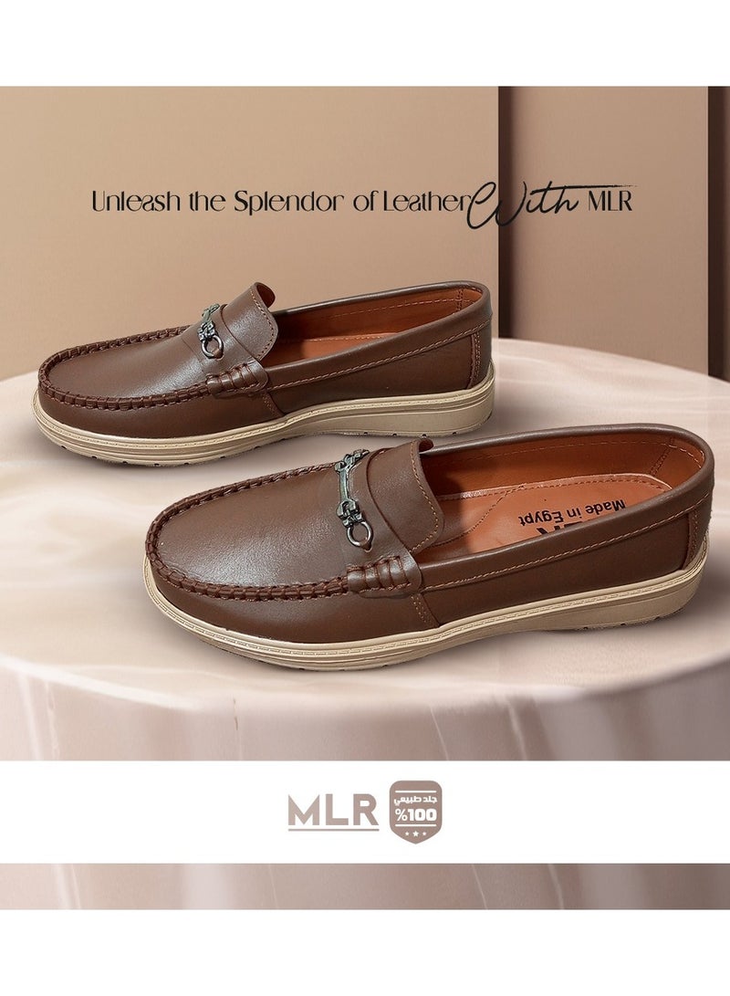 MLR Original genuine leather shoes honey color handmade with medical upholstery - Image 1