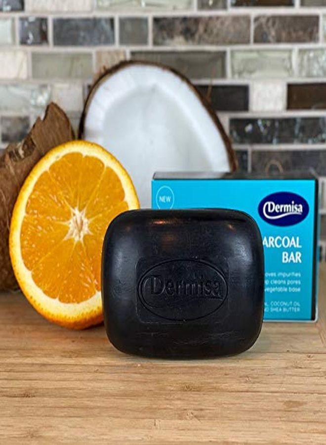 DERMISA Charcoal Bar | Natural Gentle Cleansing Bar | Contains Activated Charcoal, Coconut Oil, Shea Butter, Vitamin C & Licorice | No Parabens, No Sulfates, 100% Vegetable Base | 3 Oz | Pack Of 3  - Image 4