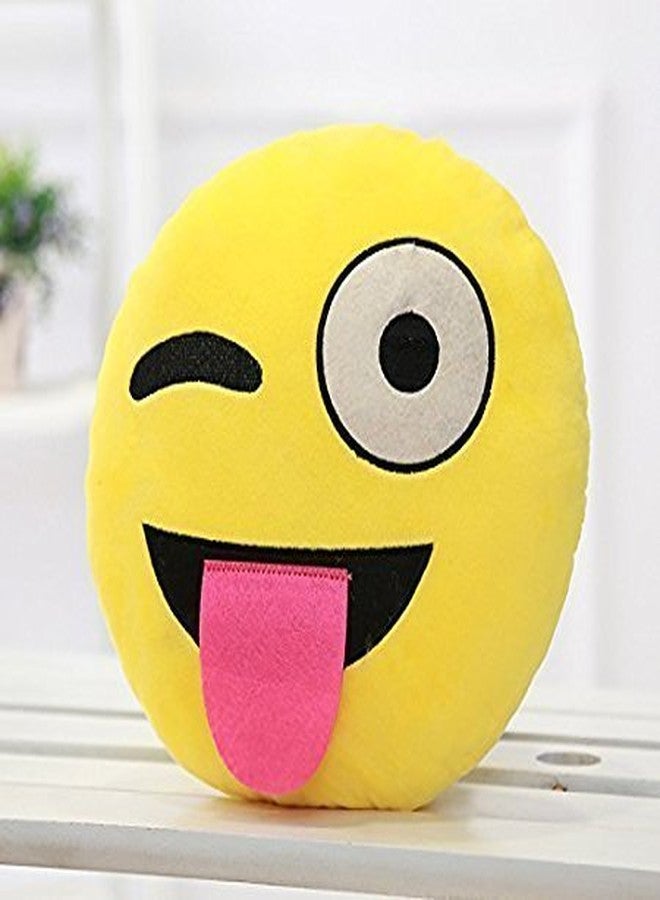 Aarushi Stuffed Soft Cool Smiley Cushion for Kids Yellow Colour - Image 1