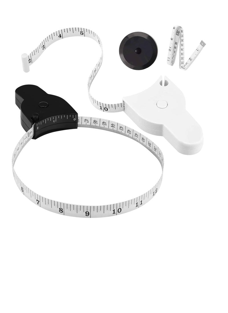 Bukela Automatic Telescopic Tape Measure(60in/150cm), Measuring Tape for Body,Self-Tightening Body Measuring Tape,Retractable Tape Measure for Fitness, Weight Loss, Tailor, Sewing, Handcrafts (2 PCS)  - Image 1