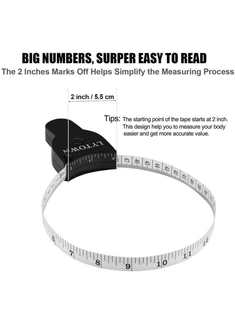 Bukela Automatic Telescopic Tape Measure(60in/150cm), Measuring Tape for Body,Self-Tightening Body Measuring Tape,Retractable Tape Measure for Fitness, Weight Loss, Tailor, Sewing, Handcrafts (2 PCS)  - Image 4