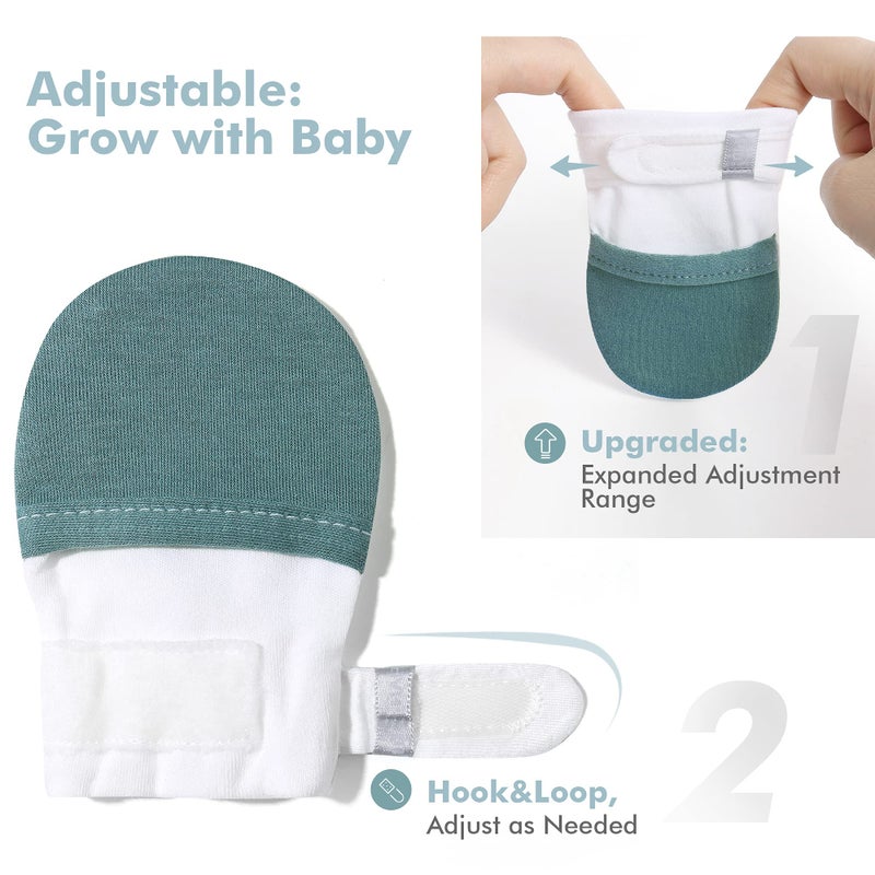 HAPIU Baby Mitten,3 Pack, Emerald&Sage&Storm, 0-3 Months - Image 3