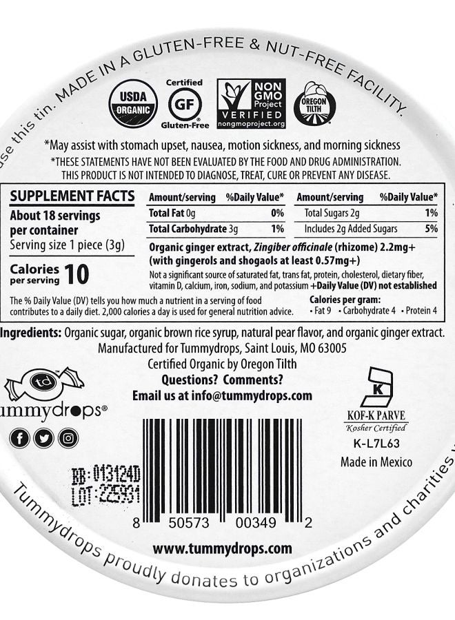 TUMMYDROPS Sweet Ginger Pear 18 Drops - Image 2