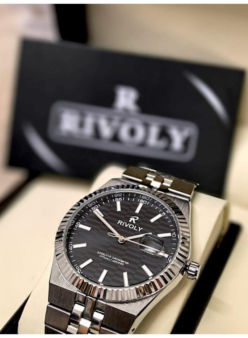 REVUELE Men's Stainless Steel Analog Quartz Watch, Easy to Read Fashion Design Waterproof Classic Luxury. - Image 2