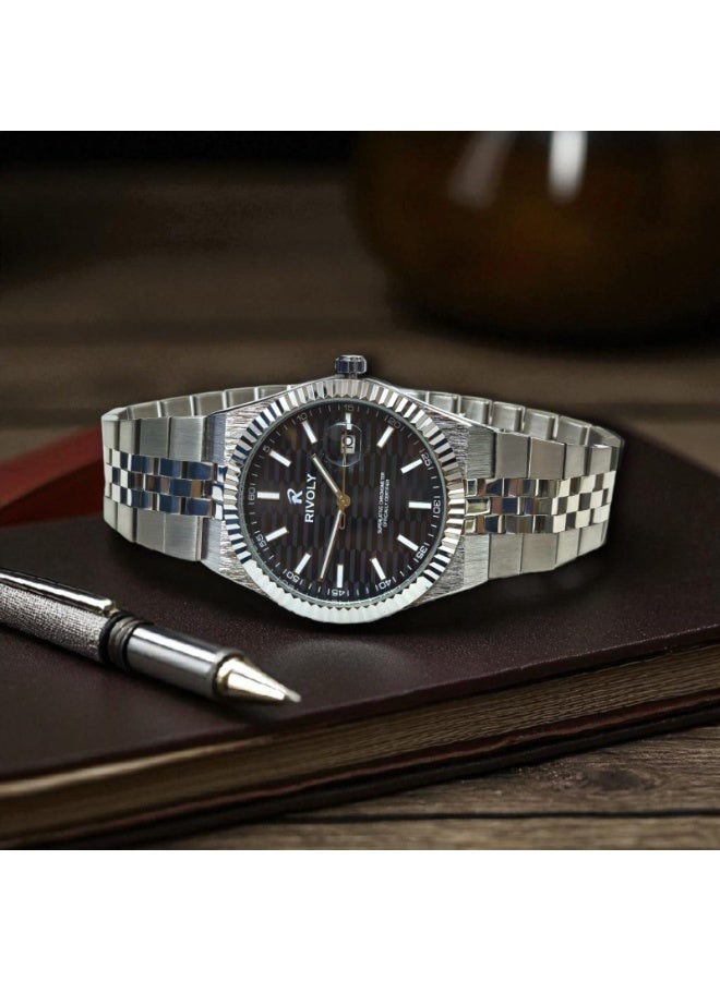 REVUELE Men's Stainless Steel Analog Quartz Watch, Easy to Read Fashion Design Waterproof Classic Luxury. - Image 5