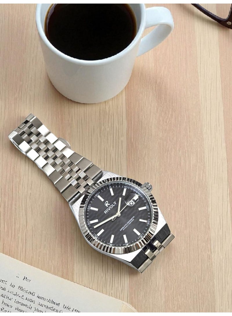 REVUELE Men's Stainless Steel Analog Quartz Watch, Easy to Read Fashion Design Waterproof Classic Luxury. - Image 4