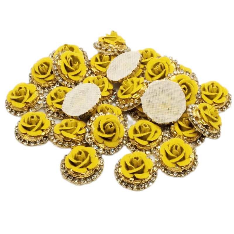 Flower Designer 25 Pieces 2 cm Diameter Embroidery Neck sew on Applique Patches Decorative Patches for Clothes Jackets Blouse Saree Decoration D30 - Image 3
