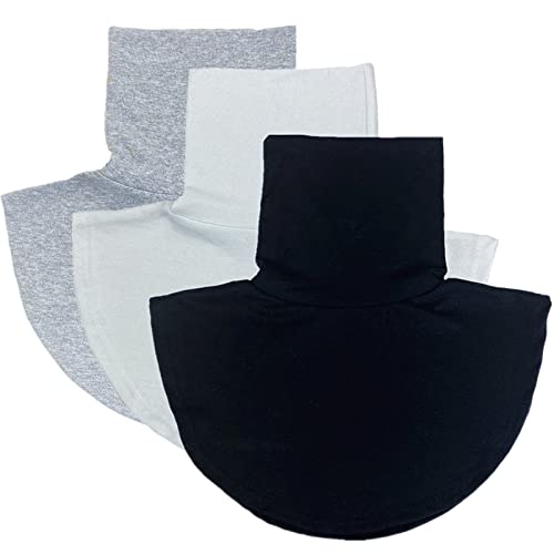 REDODECO BESTERY REDODECO 3pcs Womens Mock Half Top Collar Neck Dickey False Fake Turtleneck (Black+White+Gray), 39 cm/15.6 inch(stretch elastic) - Image 1