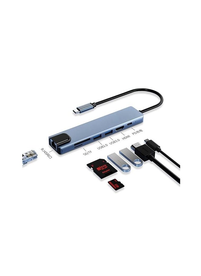 Generic RuhZa USB C Hub, 7 in 1 Type C Adapter with USB C to HDMI,1Gbps Ethernet RJ45,100W Power Delivery,2 USB 3.0 Data Ports, SD/TF Card Readers, Compatible for MacBook Pro/Air, and More USB C Device  - Image 3