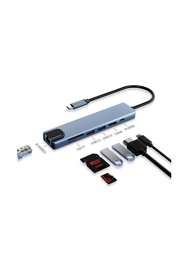 Generic RuhZa USB C Hub, 7 in 1 Type C Adapter with USB C to HDMI,1Gbps Ethernet RJ45,100W Power Delivery,2 USB 3.0 Data Ports, SD/TF Card Readers, Compatible for MacBook Pro/Air, and More USB C Device  - Image 4