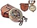 THOR INSTRUMENTS THOR INSTRUMENTS Brass Sundial Compass with Leather Case and Chain | Push Open Compass | Vintage Steampunk Accessory  - Image 2