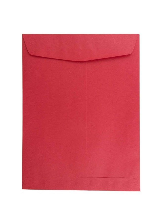 JAM Paper 9 X 12 Open End Catalog Colored Recycled Envelopes Red Recycled 100 Pack  - Image 1