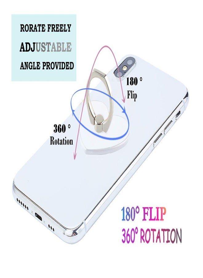 lenoup Transparent Heart Cell Phone Ring Holder Kickstand,360 Rotation Clear Heart Cell Phone Finger Ring Grip Stand for Phones,Pad - Image 3