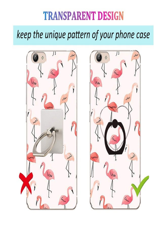 lenoup Transparent Heart Cell Phone Ring Holder Kickstand,360 Rotation Clear Heart Cell Phone Finger Ring Grip Stand for Phones,Pad - Image 2