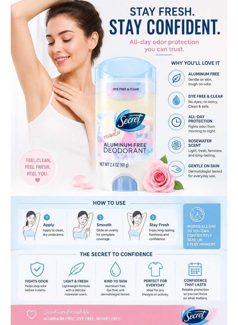Secret Rose water ALUMINUM FREE DEODORANT - Image 3
