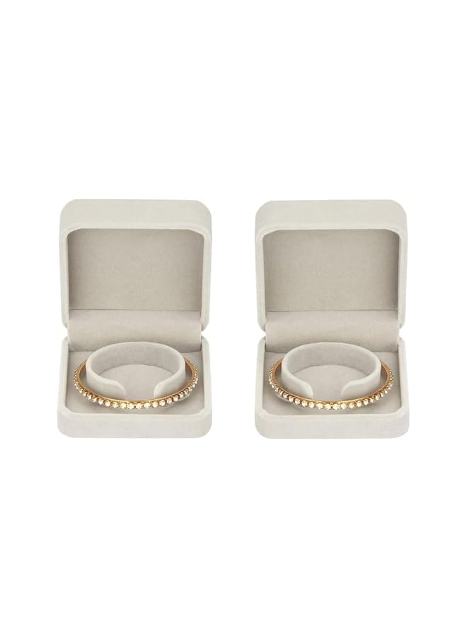The Bros 2 Pieces Bracelet Boxes for Jewelry, Classic Jewelry Box Storage Case Organizer Holder for Wedding, Engagement, Proposal, Birthday and Anniversary (Grey, One Size) - Image 4