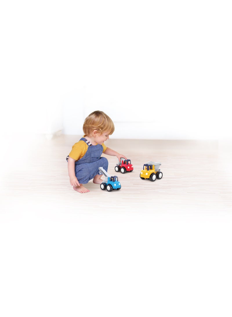 Hola 4-WD Friction Powered Construction Trucks for Toddlers 18+ Months | Durable Truck Toy for Kids | Builder Vehicle Set for Imaginative Play - Image 2