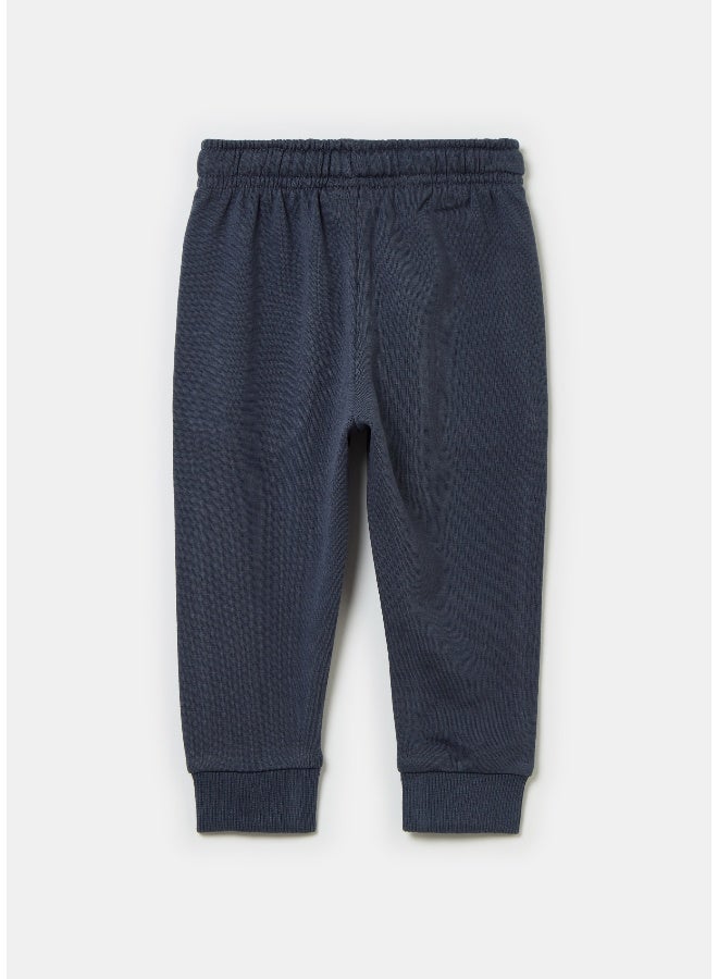 Ovs Fleece joggers with drawstring and print - Image 2