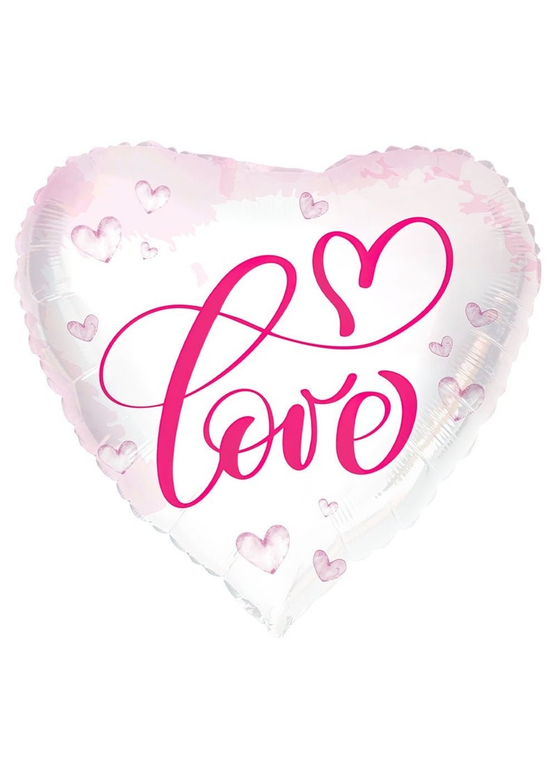 فولات بالون قلب الحب من رقائق معدنية وردي أبيض 45 سم - Image 1
