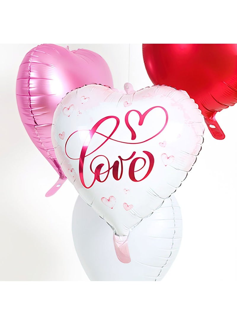 فولات بالون قلب الحب من رقائق معدنية وردي أبيض 45 سم - Image 2