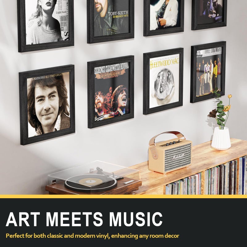 Emfogo Vinyl Record Frame, 3-Pack Album Frames for Vinyl Records Display, Record Frame for 12x12 Inch LP Cover Display (3 Pack/Black) - Image 5