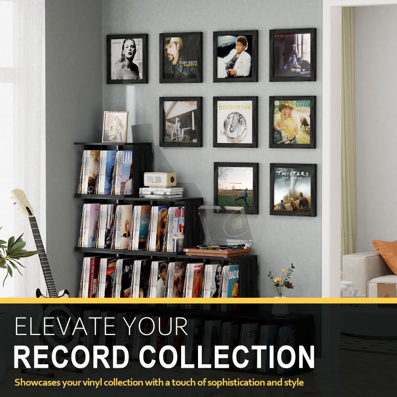Emfogo Vinyl Record Frame, 3-Pack Album Frames for Vinyl Records Display, Record Frame for 12x12 Inch LP Cover Display (3 Pack/Black) - Image 4
