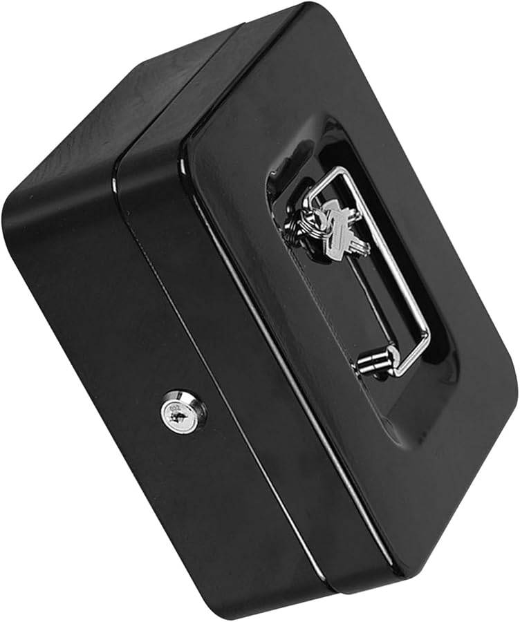 صندوق التخزين المعدني المضاد للحريق والصدمات من زيروديس بسعة كبيرة مع مفتاحين للسفر باللون الأسود - Image 4