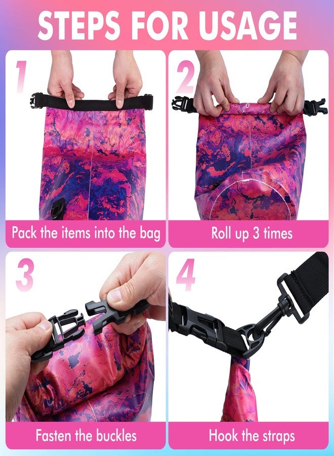 VILLEY Dry Bag Waterproof 5L Roll Top Sack Keeps Gear Dry Lightweight Dry Sack with Waterproof Phone Case for Kayaking Boating Camping Swimming and Beach Adventures Red Camo - Image 3