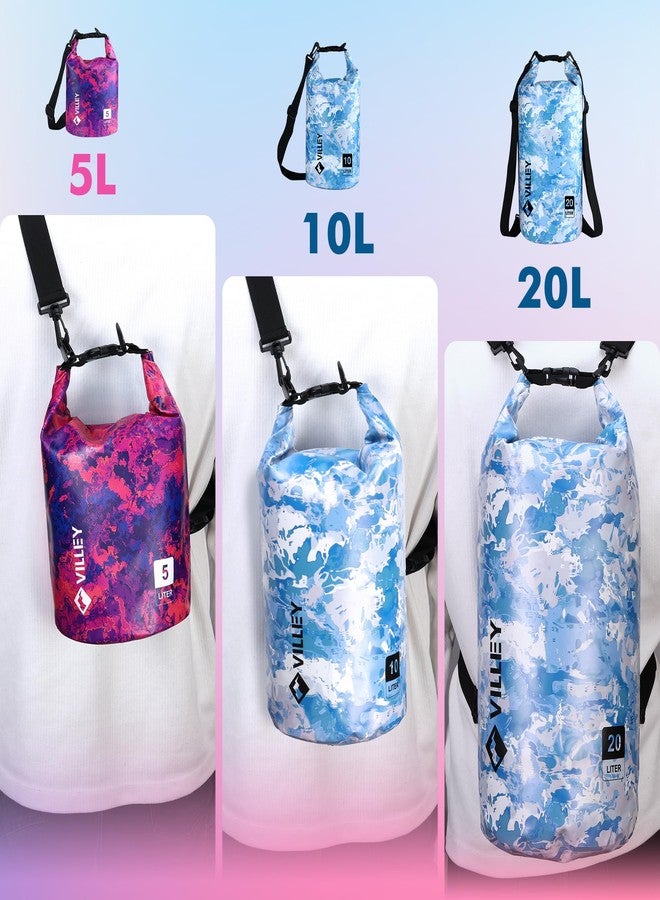 VILLEY Dry Bag Waterproof 5L Roll Top Sack Keeps Gear Dry Lightweight Dry Sack with Waterproof Phone Case for Kayaking Boating Camping Swimming and Beach Adventures Red Camo - Image 5