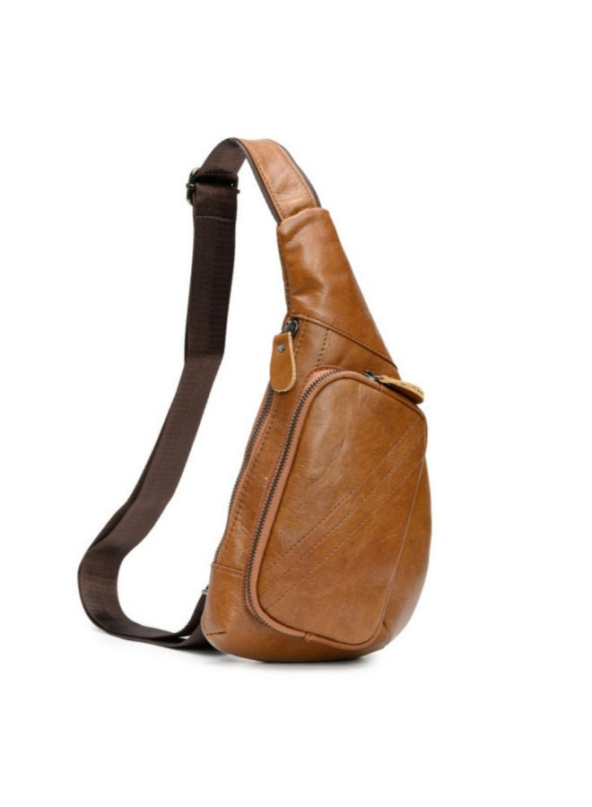 Genuine Leather Chest Bag Men's Bag Shoulder Bag Crossbody Bag Shoulder Bag Chest Bag Cowhide Crossbody Bag Men's Trendy Bag Casual - Image 1
